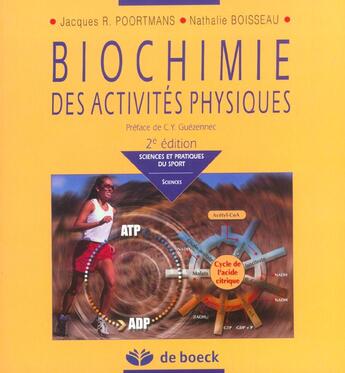 Couverture du livre « Biochimie des activites physiques » de Poortmans aux éditions De Boeck