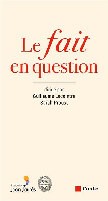 Couverture du livre « Le fait en question » de  aux éditions Editions De L'aube