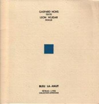 Couverture du livre « Bleu la-haut » de Gaspard Hons aux éditions Tetras Lyre