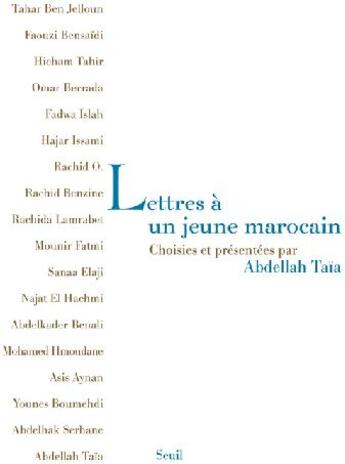 Couverture du livre « Lettres a un jeune marocain (edition maroc) - choisies et presentees par abdellah taia » de  aux éditions Seuil