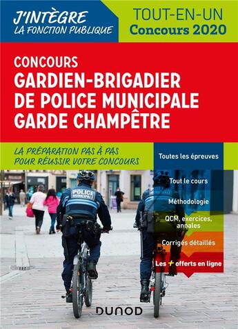 Couverture du livre « Concours gardien-brigadier de police municipale - garde champetre - 2020 - tout-en-un - concours 202 » de Richard/Charmont aux éditions Dunod