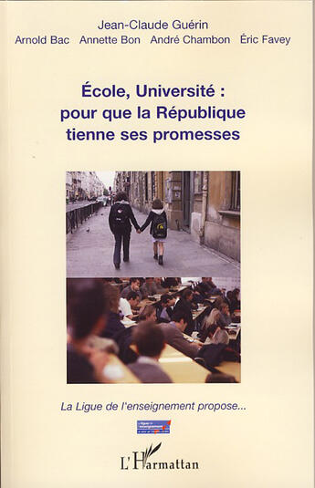 Couverture du livre « École, université : pour que la république tienne ses promesses » de  aux éditions L'harmattan