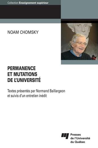 Couverture du livre « Permanence et mutations de l'universite » de Noam Chomsky aux éditions Pu De Quebec