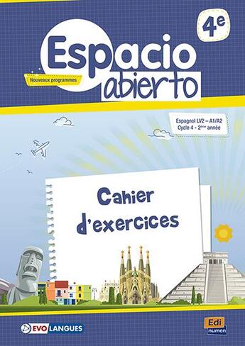 Couverture du livre « Espacio abierto : espagnol ; 4e ; cahier d'exercices » de Henry Laverny Lorite et Eugenia Auzas-Mota et Isabelle Bellissent aux éditions Edinumen