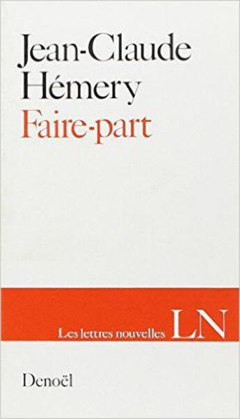 Couverture du livre « Faire-part » de Jean-Claude Hemery aux éditions Denoel