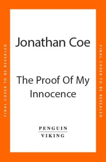 Couverture du livre « THE PROOF OF MY INNOCENCE » de Jonathan Coe aux éditions Penguin