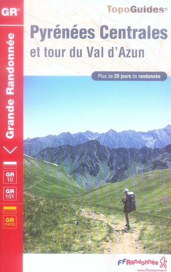 Couverture du livre « Pyrénées centrales et tour du val d'azun » de  aux éditions Ffrp