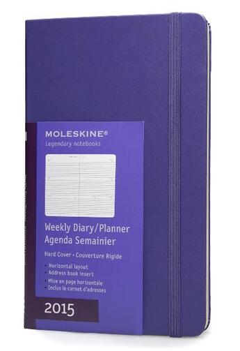 Couverture du livre « Agenda semainier 2015 horizontal grand format violet couverture rigide » de Moleskine aux éditions Moleskine Papet