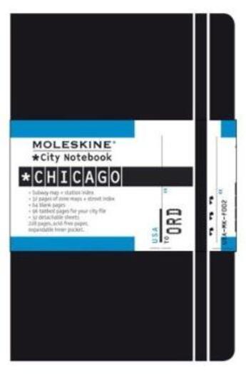Couverture du livre « City notebook chicago poche couv. rigide noir » de Moleskine aux éditions Moleskine