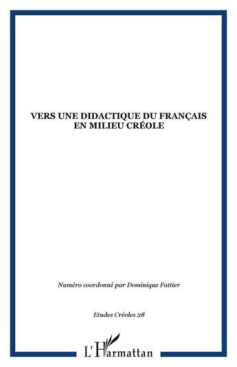 Couverture du livre « Vers une didactique du » de  aux éditions Editions L'harmattan