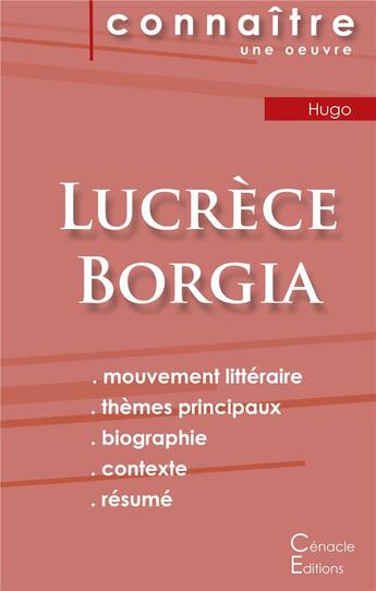 Couverture du livre « Lucrèce Borgia, de Victor Hugo » de Victor Hugo aux éditions Editions Du Cenacle