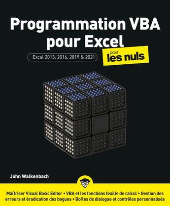 Couverture du livre « Programmation VBA pour Excel pour les nuls » de John Walkenbach aux éditions First Interactive