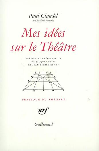 Couverture du livre « Mes idées sur le théâtre » de Paul Claudel aux éditions Gallimard