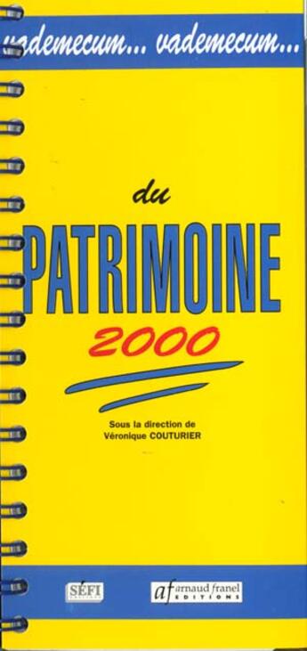 Couverture du livre « Vademecum du patrimoine (5e édition) » de Veronique Couturier aux éditions Sefi