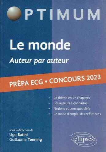 Couverture du livre « Nouveau thème ECG 2023 : auteur par auteur » de Fabien Fichaux aux éditions Ellipses