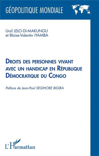 Couverture du livre « Droits des personnes vivant avec un handicap en republique democratique du congo » de Iyamba aux éditions L'harmattan