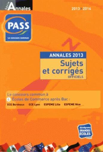 Couverture du livre « Les annales pass 2013-2014 » de  aux éditions Studyrama