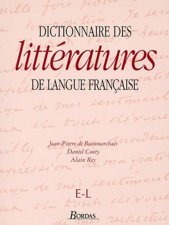 Couverture du livre « Dictionnaire de littérature de la langue française t.2 » de Jean-Pierre De Beaumarchais aux éditions Bordas