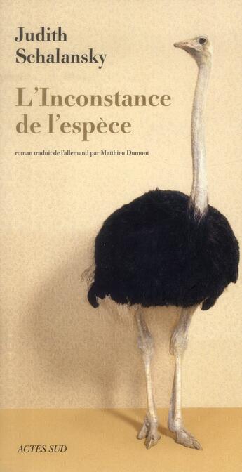 Couverture du livre « L'inconstance de l'espece » de Judith Schalansky aux éditions Actes Sud