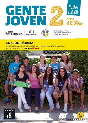 Couverture du livre « Gente joven 2 ; espagnol ; livre de l'élève ; A1>A2 » de  aux éditions La Maison Des Langues