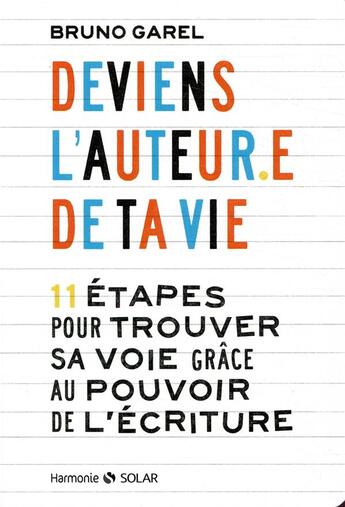 Couverture du livre « Deviens l'auteur de ta vie » de Bruno Garel aux éditions Solar