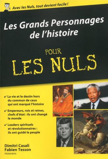 Couverture du livre « Les grands personnages de l'histoire pour les nuls » de Dimitri Casali et Fabien Tesson aux éditions First