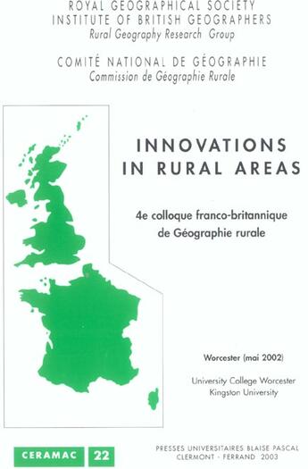 Couverture du livre « Innovations in rural areas » de Colloque Franco-Brit aux éditions Pu De Clermont Ferrand