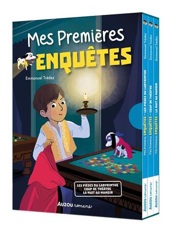 Couverture du livre « Mes premières enquêtes : coffret vol.4 : Tomes 10 à 12 : les pièges du labyrinthe ; coup de théâtre ; la nuit au manoir » de Emmanuel Tredez et Maud Riemann aux éditions Auzou