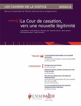 Couverture du livre « Les cahiers de la justice 4/2022. » de  aux éditions Dalloz