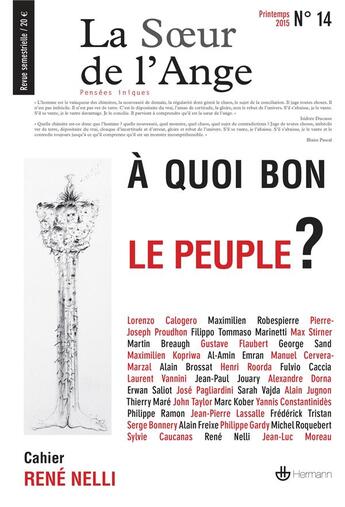 Couverture du livre « La soeur de l'ange, n 14 - a quoi bon le peuple ? » de Jean-Luc Moreau aux éditions Hermann