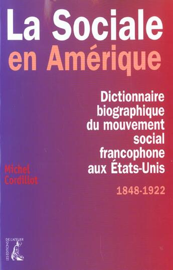 Couverture du livre « Sociale en amerique » de Cordillot M aux éditions Editions De L'atelier