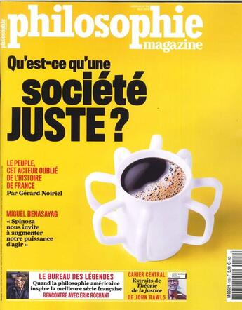 Couverture du livre « Philosophie magazine n 128 qu'est ce qu'une societe juste ? -avril 2019 » de  aux éditions Philo Revue