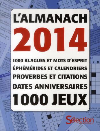 Couverture du livre « L'almanach 2014 ; 1000 jeux » de  aux éditions Selection Du Reader's Digest