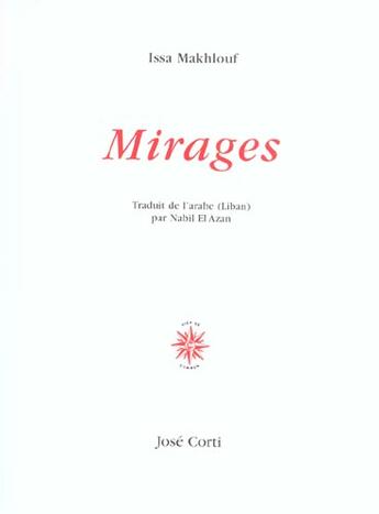 Couverture du livre « Mirages » de Issa Makhlouf aux éditions Corti