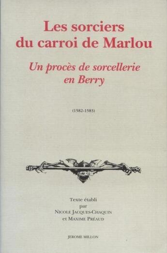 Couverture du livre « Les sorciers du carroi de marlou » de  aux éditions Millon