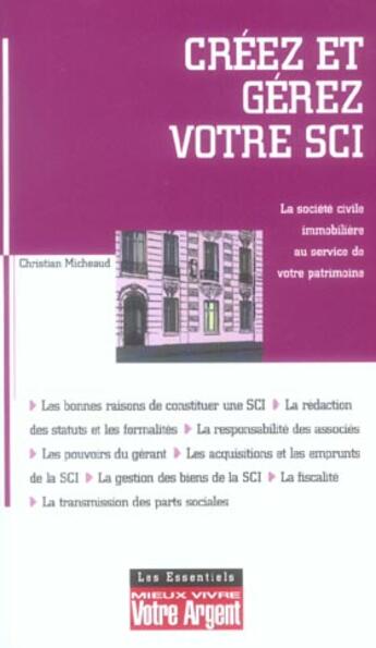 Couverture du livre « Créez votre SCI » de Christian Michaud aux éditions L'express