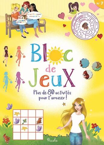 Couverture du livre « Bloc jeux 80 activites/bloc jeux n7 » de Piccolia aux éditions Piccolia