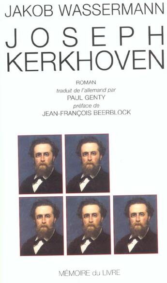 Couverture du livre « Joseph Kerkhoven » de Jakob Wassermann aux éditions Memoire Du Livre