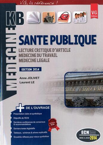 Couverture du livre « Kb sante publique ed 2014 » de A.Jolivet aux éditions Vernazobres Grego