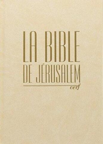 Couverture du livre « Bible de jerusalem compacte reliee blanche doree » de  aux éditions Bibli'o