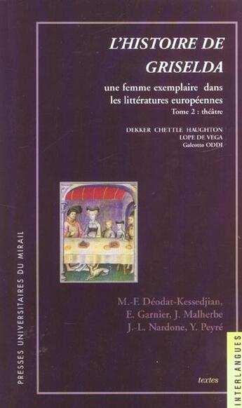 Couverture du livre « L histoire de griselda 2 une femme exemplaire dans les litteratures europeenes » de Nardonne/Lamarque aux éditions Pu Du Midi