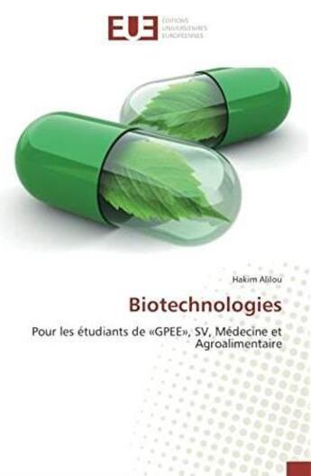 Couverture du livre « Biotechnologies » de Alilou Hakim aux éditions Editions Universitaires Europeennes