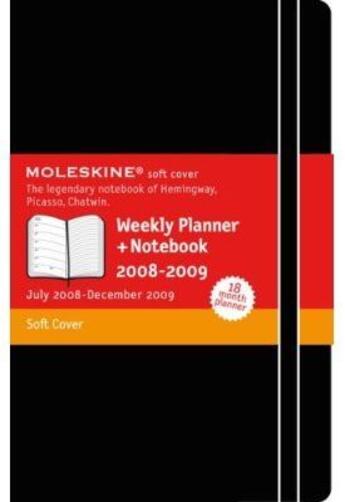 Couverture du livre « Agenda semainier + carnet 18 mois grand ft couv. souple noir » de Moleskine aux éditions Moleskine Papet