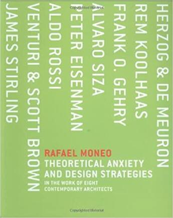 Couverture du livre « Rafael moneo theoretical anxiety and design strategies in the work of eight contemporary architects » de Rafael Moneo aux éditions Mit Press