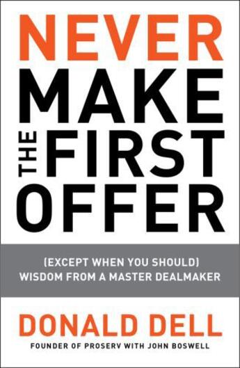 Couverture du livre « Never Make the First Offer » de John Boswell aux éditions Penguin Group Us