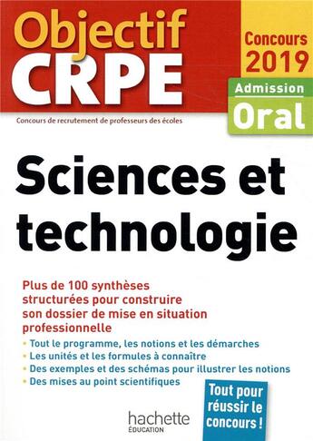 Couverture du livre « Crpe en fiches : sciences et technologie 2019 » de Jack Guichard aux éditions Hachette Education