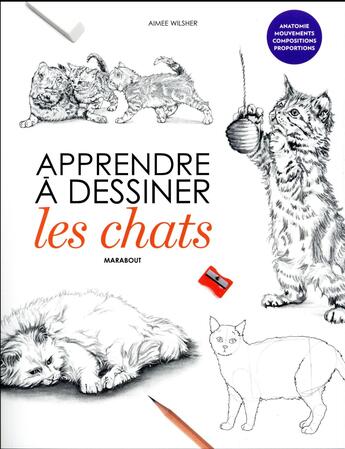 Couverture du livre « 10 leçons pour apprendre à dessiner les chats » de  aux éditions Marabout