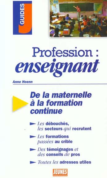 Couverture du livre « Les Metiers T.231 ; Enseignant » de Anne Hoenn aux éditions Studyrama