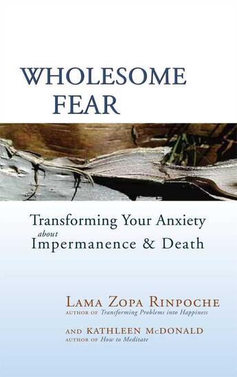 Couverture du livre « Wholesome Fear » de Mcdonald Kathleen aux éditions Wisdom Publications