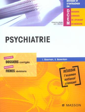 Couverture du livre « Psychiatrie » de Ivan Gasman aux éditions Elsevier-masson